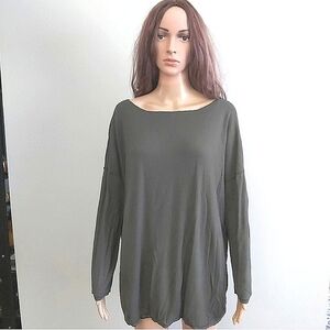 Annette Gortz sweater top XL sage green black reversible merino wool  oversized